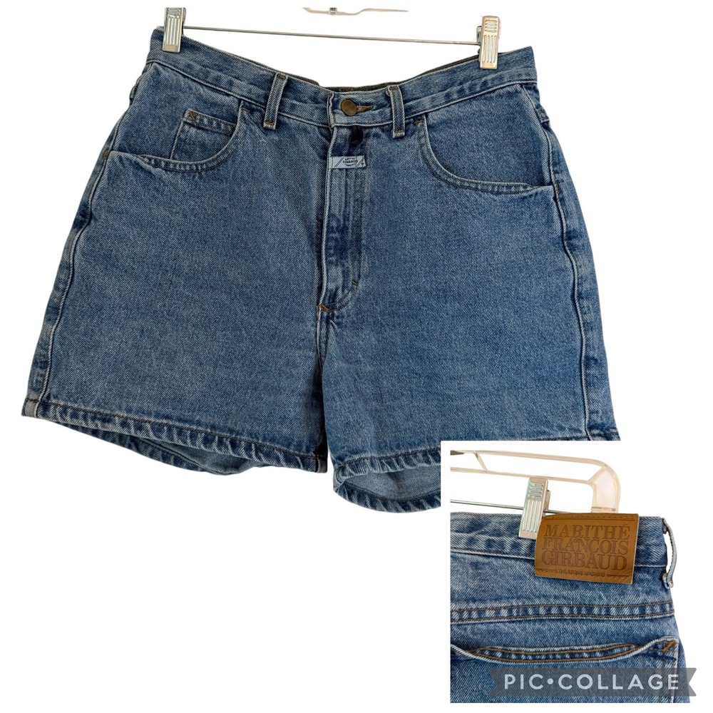 Marithe Francois Girbaud VTG 90s Stone Wash Denim Shorts Blue Junior 11/12 Jorts